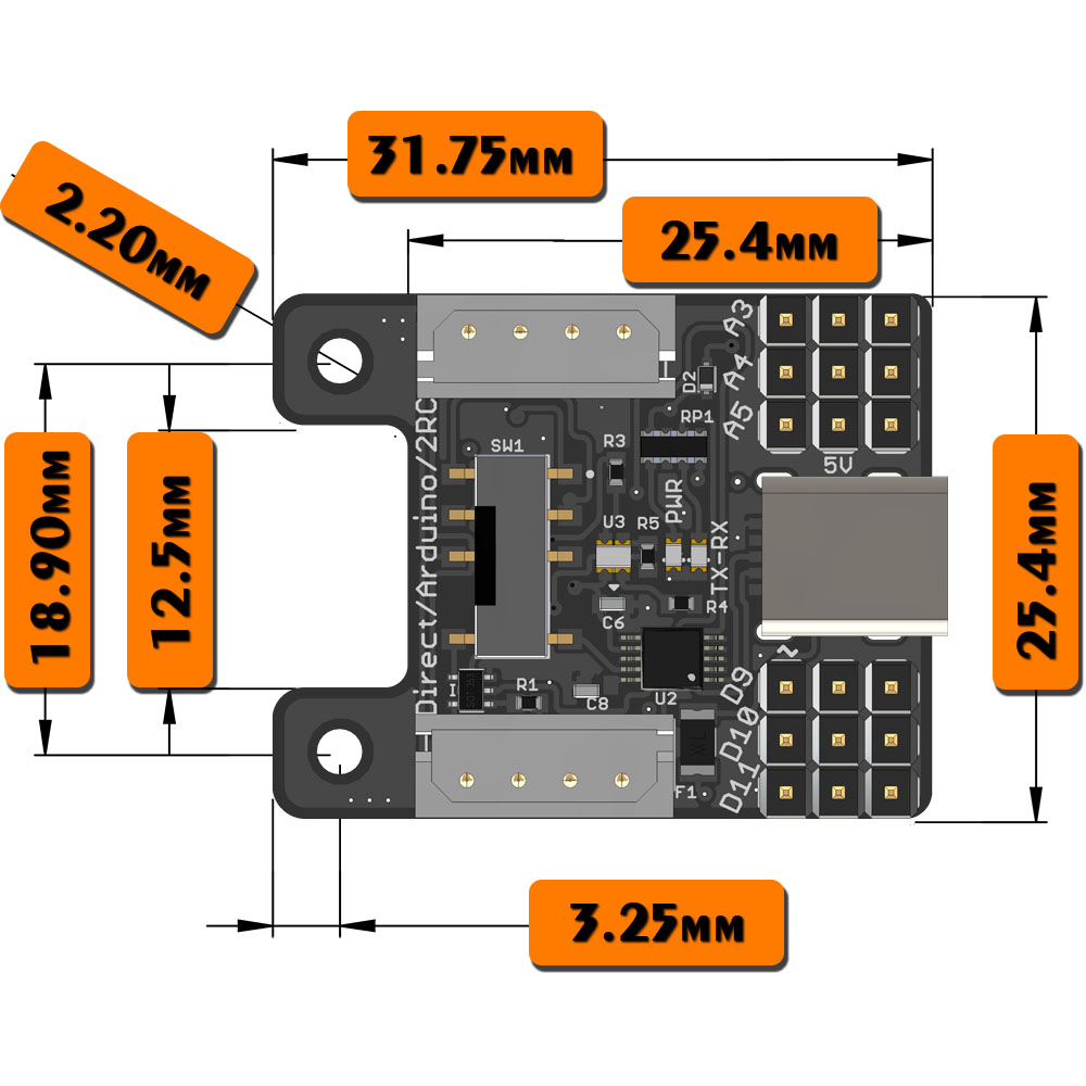 Lynxmotion (LSS) - 2IO Arduino Compatible Board - Click to Enlarge