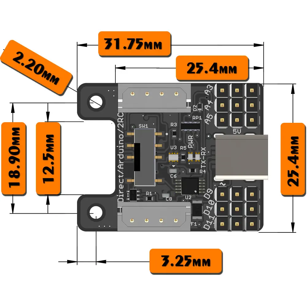 Placa 2IO Compatible con Arduino - Lynxmotion (LSS)