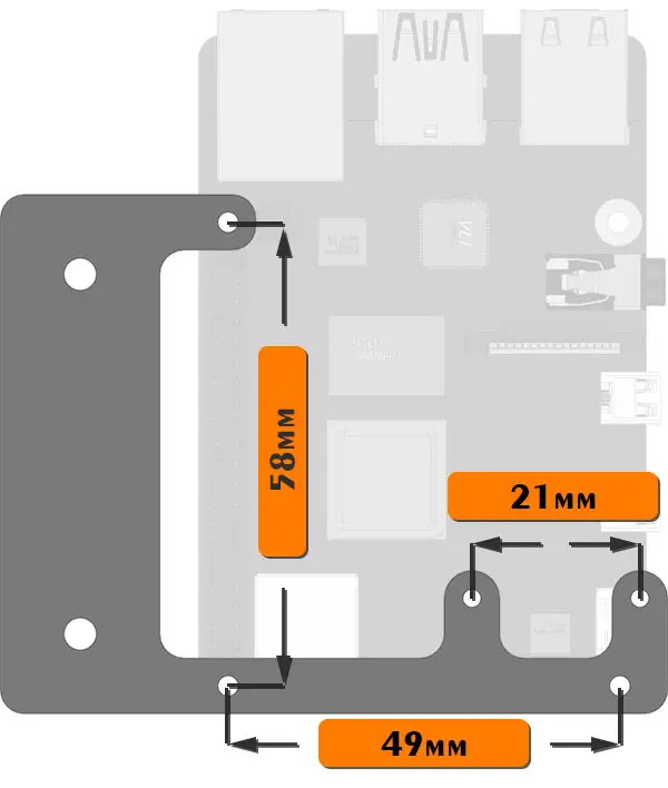 Complemento de Soporte para Raspberry Pi en Cinta Transportadora HD Lynxmotion (LSS) - Haga Clic para Ampliar