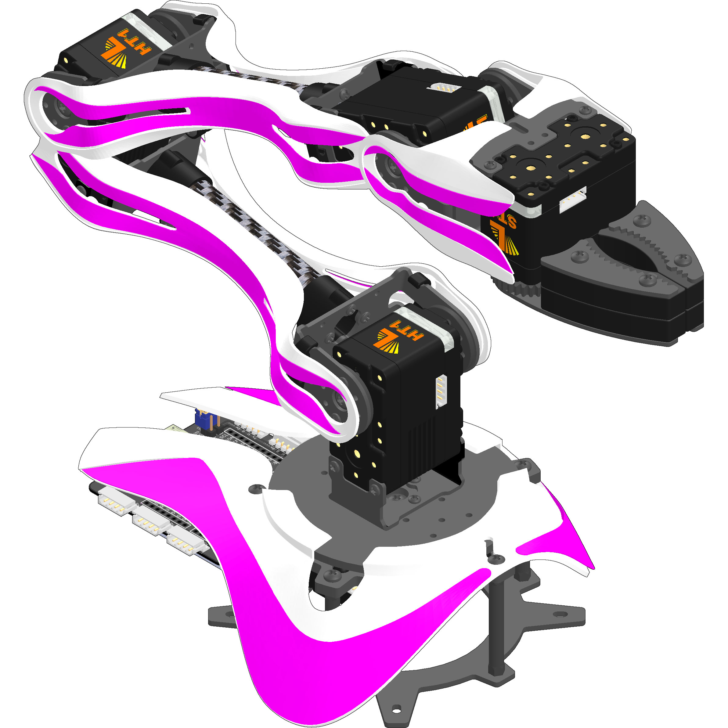 Lynxmotion (LSS) - 4 DoF Arm Pink Sticker Kit - Click to Enlarge