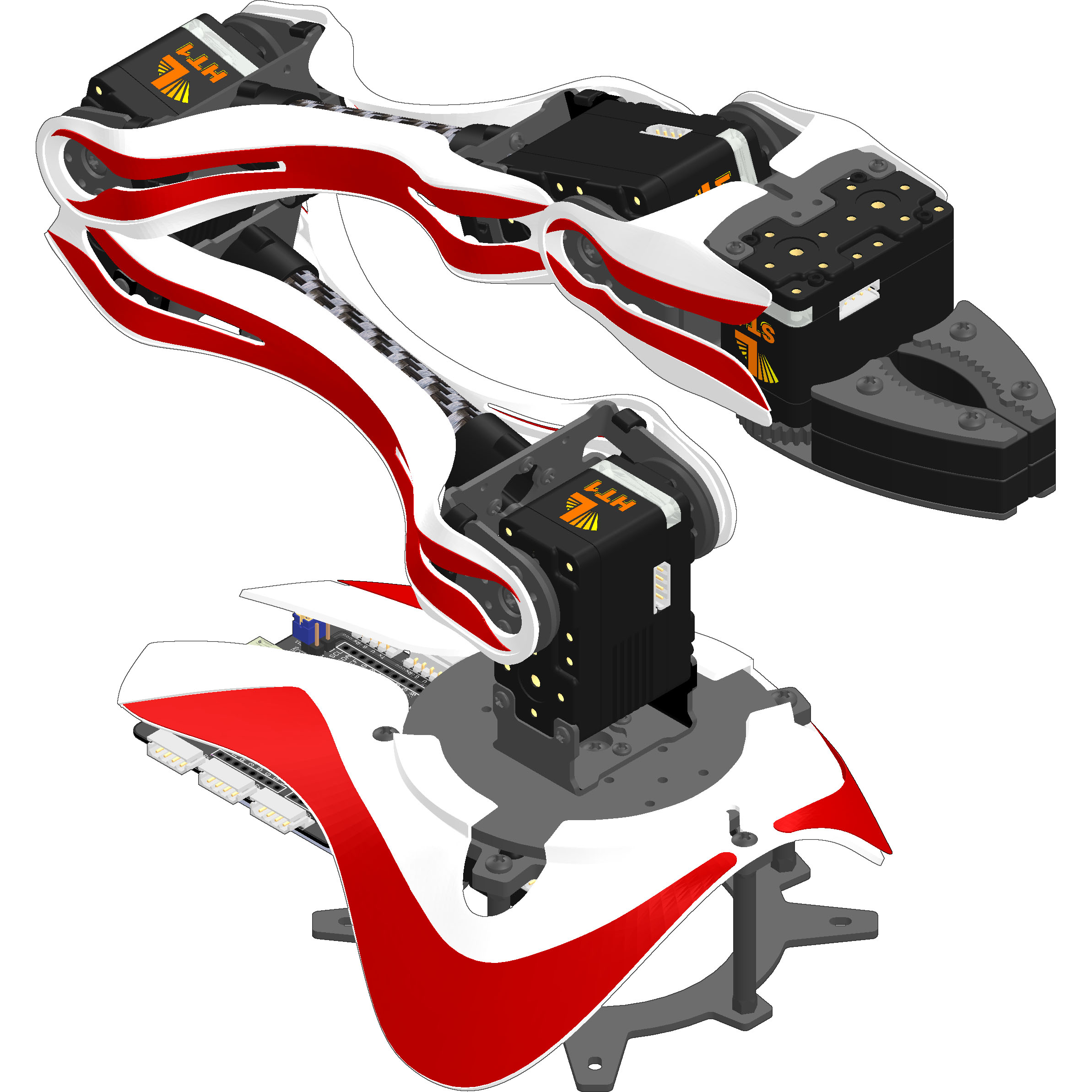 Lynxmotion (LSS) - 4 DoF Arm Red Sticker Kit - Click to Enlarge