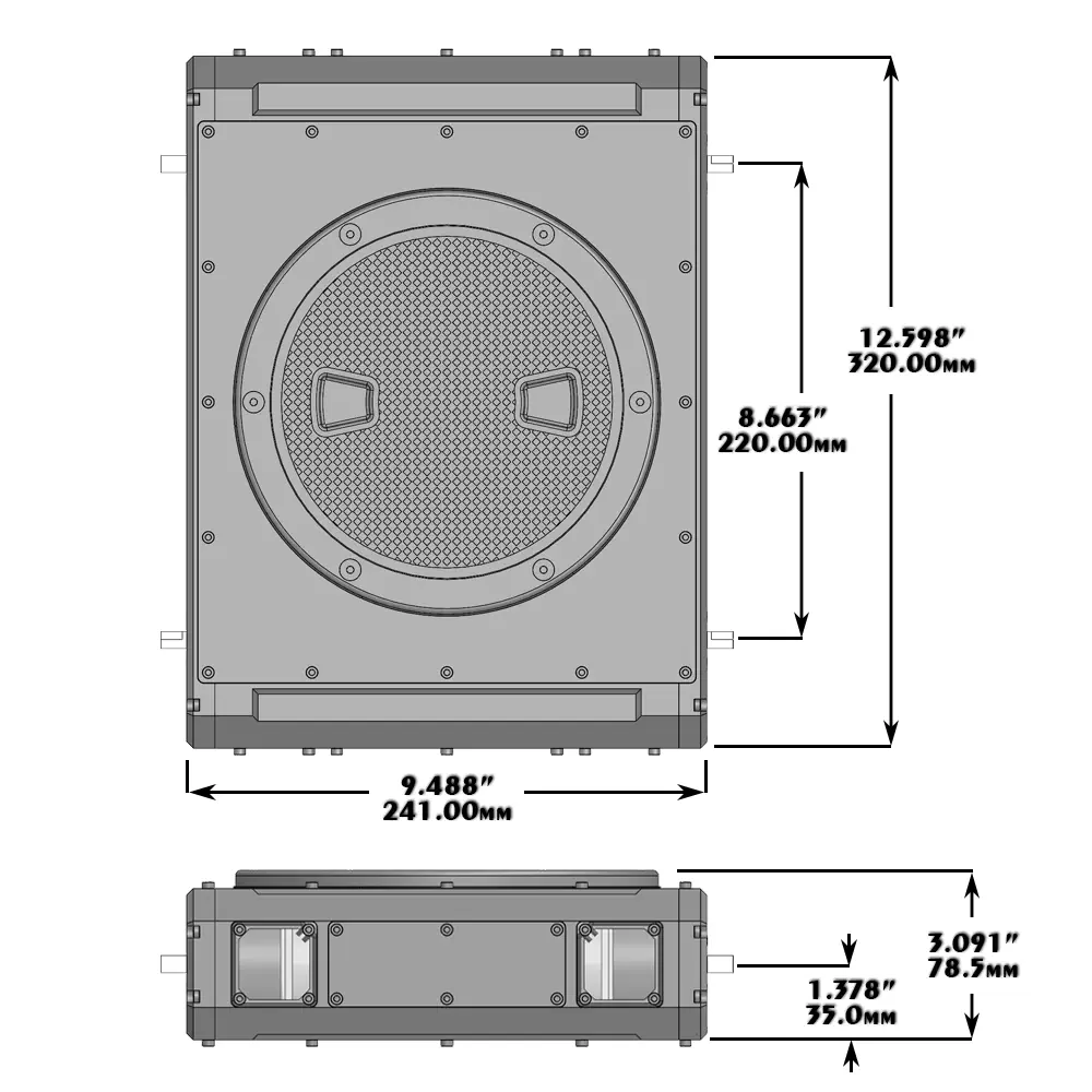 Lynxmotion - A4WD3 Rugged Rover Frame Kit - Dimensions - Click to Enlarge