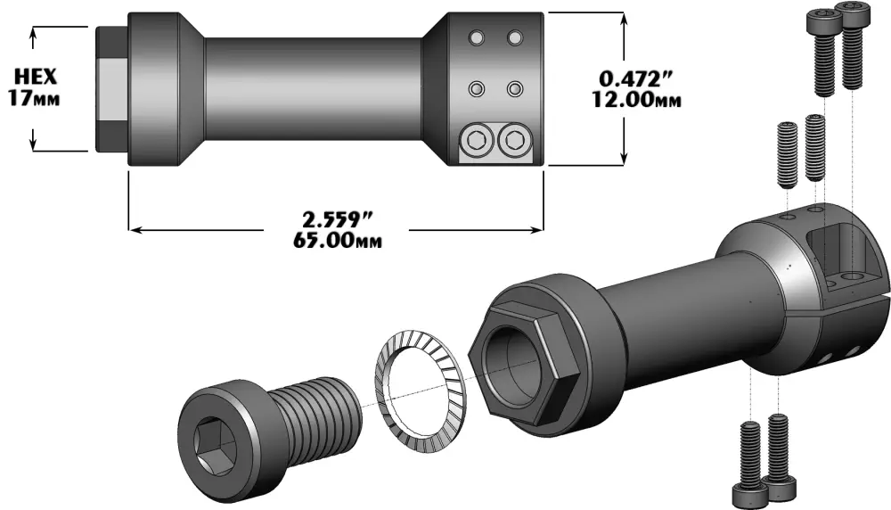 Lynxmotion A4WD3 Wheel Hub - Click to Enlarge