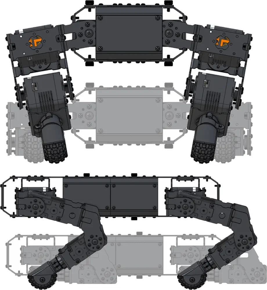 Lynxmotion (LSS) - mechDOG Quadruped Base Kit - Zum Vergrößern klicken