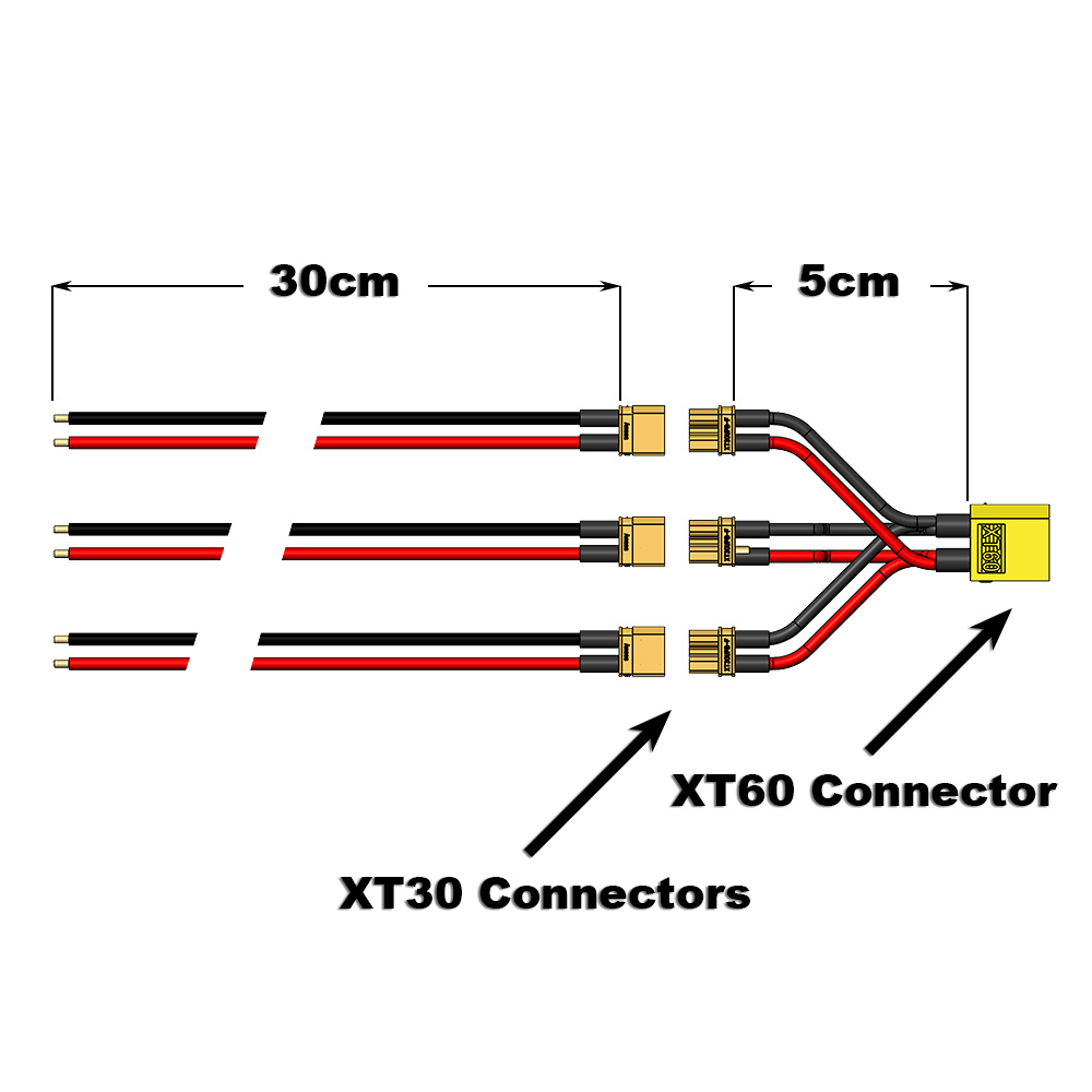 Faisceau de câblage d'alimentation A4WD3 XT60 à XT30