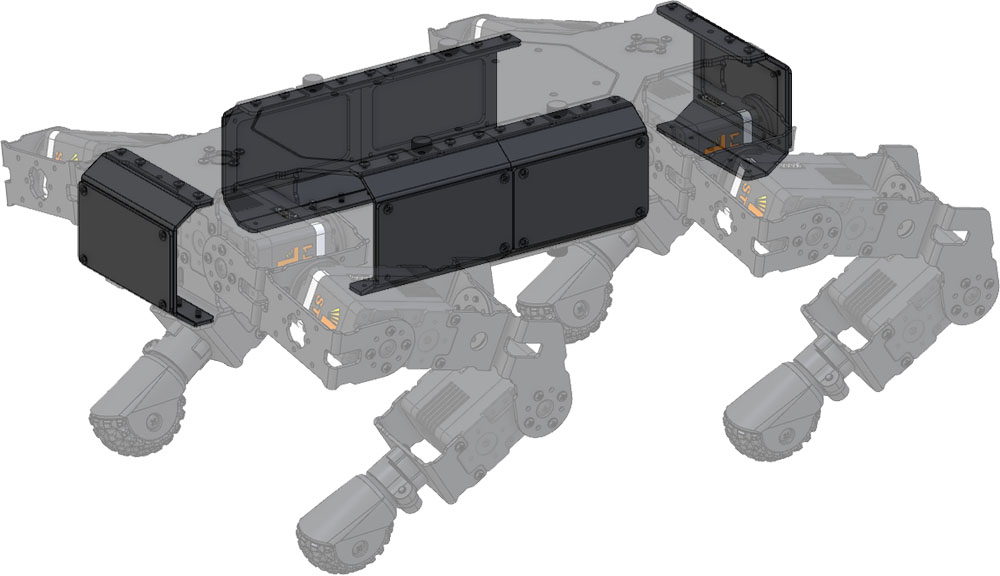 Lynxmotion (LSS) - Cuadrúpedo mechDOG mostrando GPAB-01