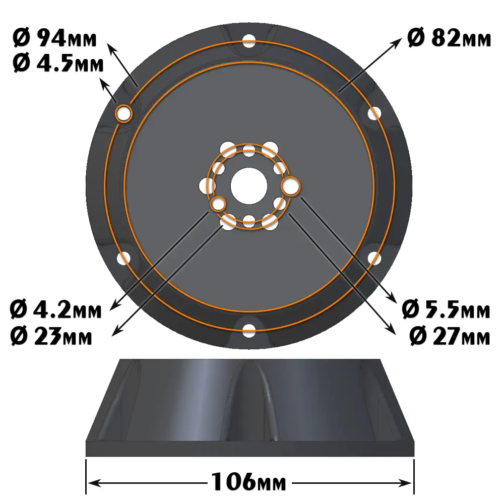 Lynxmotion SES-PRO-basis voor Lite- of standaard LSS-P-actuators