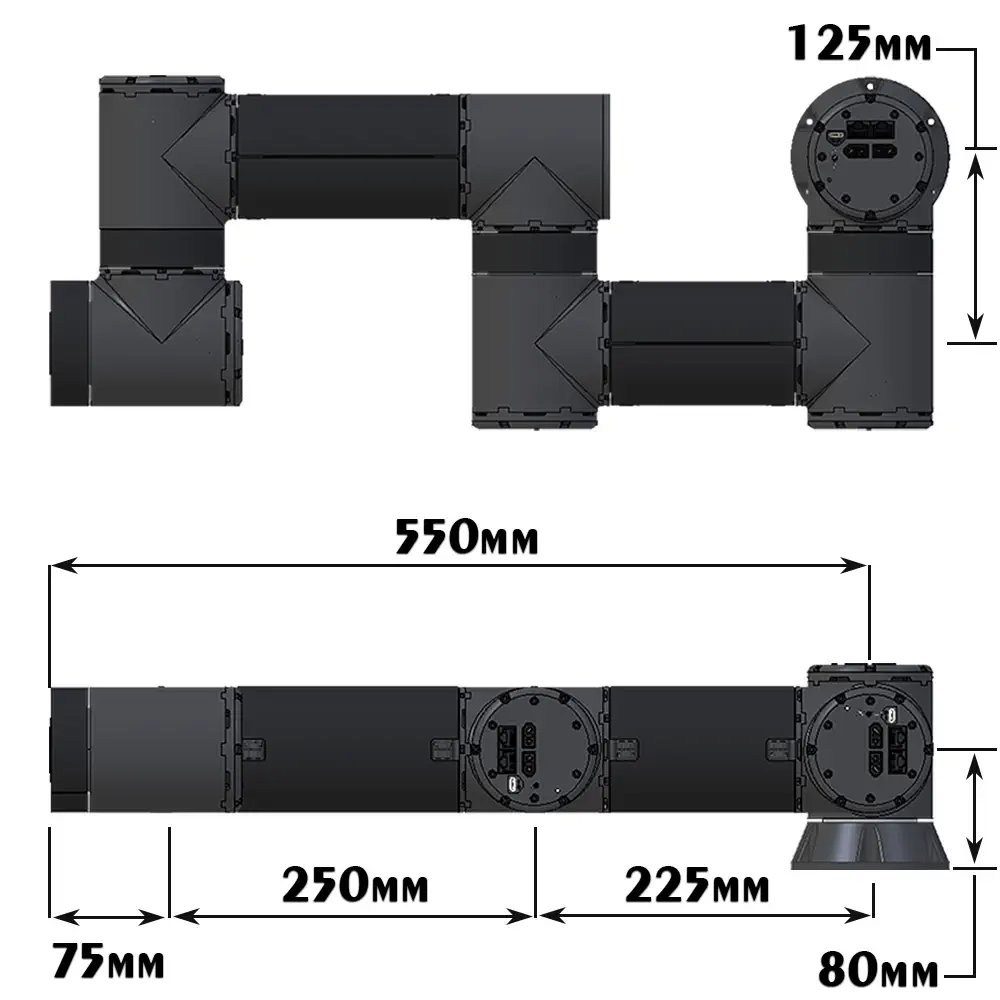 Lynxmotion SES-PRO 550mm 5-FG Modularer Roboterarm Montiert