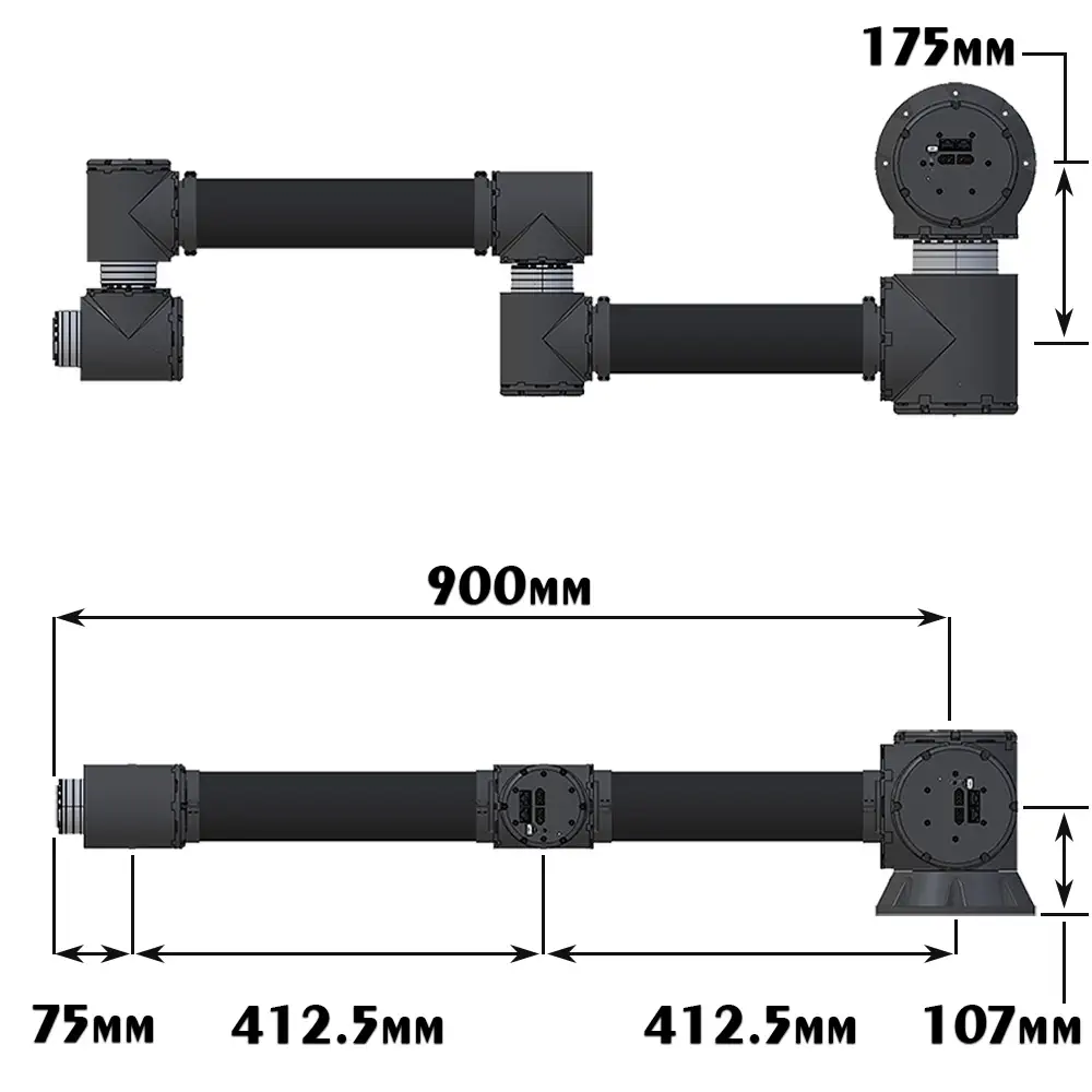 Brazo Robótico Modular SES-PRO Lynxmotion de 900 mm 5 Dof Ensamblado