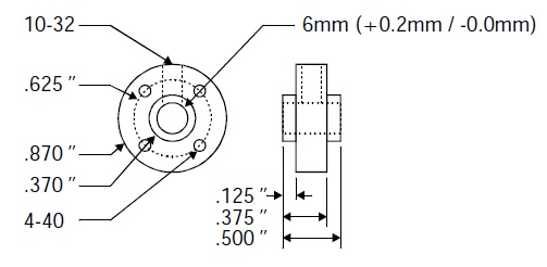 Concentrador Universal Lynxmotion HUB-02 - 6mm (par)