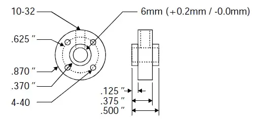  Lynxmotion HUB-02 Universal-Naben - 6mm (Paar) 