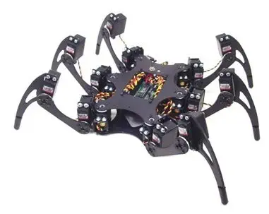 Kit Robot Hexapode Phoenix 3DOF Lynxmotion (Noir, Sans Servos / Électronique)