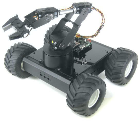 Lynxmotion Aluminum A4WD1 Kit for RC- Click to Enlarge