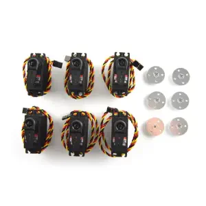 Combo Pack de 6x HS-645MG con 6 Horns Metálicos para Servo Gratis