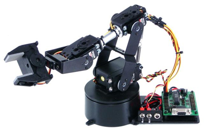 Kit Combo de Brazo Robótico de 4 Grados de Libertad AL5A (BotBoarduino) de Lynxmotion- Haz clic para ampliar