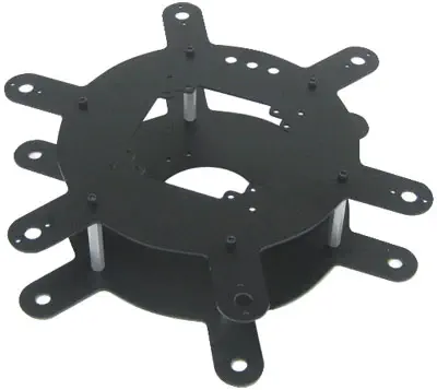 Kit châssis hexapode 3-R en aluminium de Lynxmotion - Circulaire de petite taille (brossé) - Cliquez pour agrandir