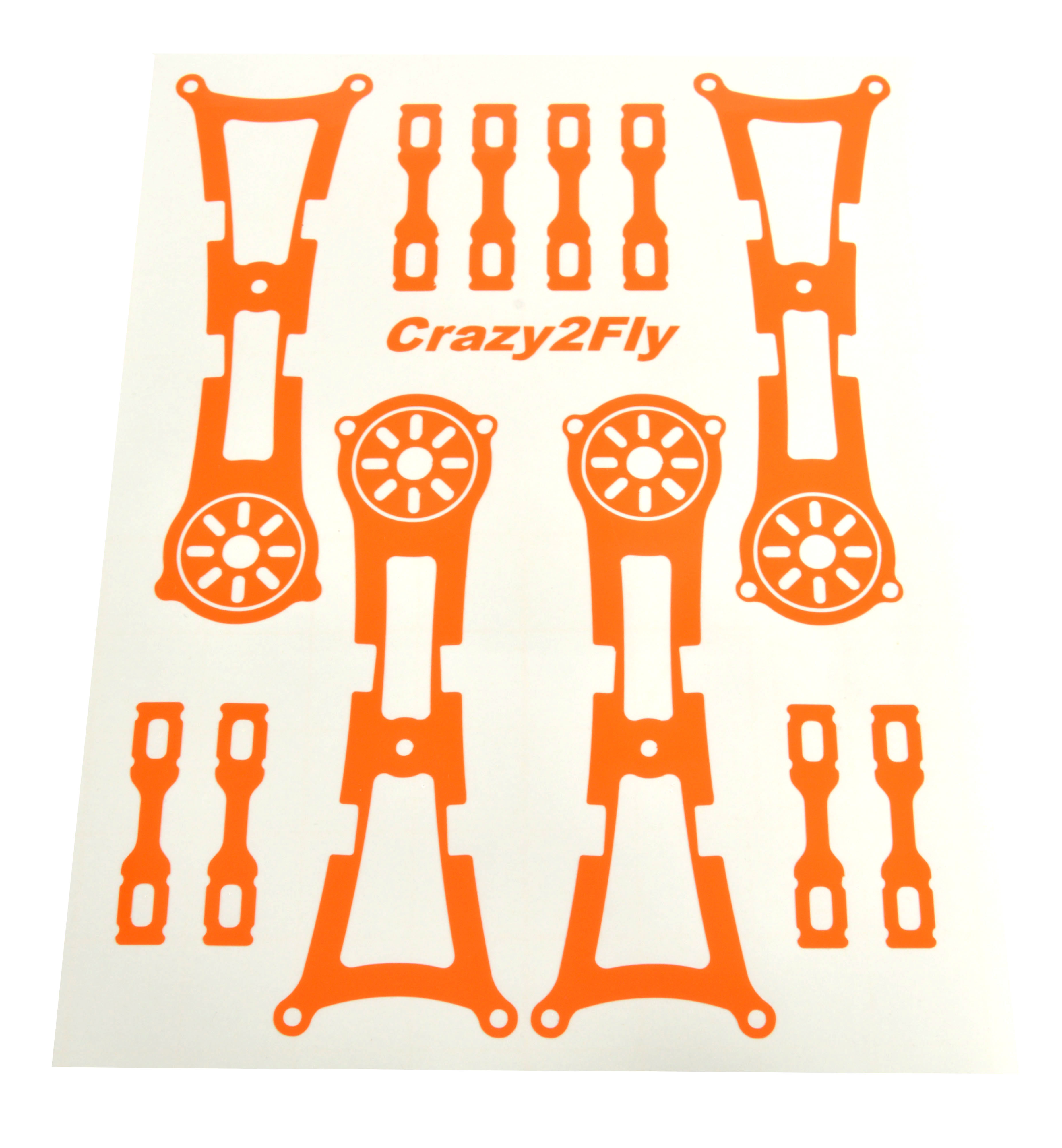 Crazy2Fly Orange Sticker Kit