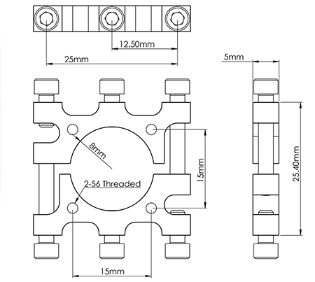 Abrazaderas de Aluminio de 16mm de Lynxmotion UAV -  (Paquete de 2)- Haz click para ampliar