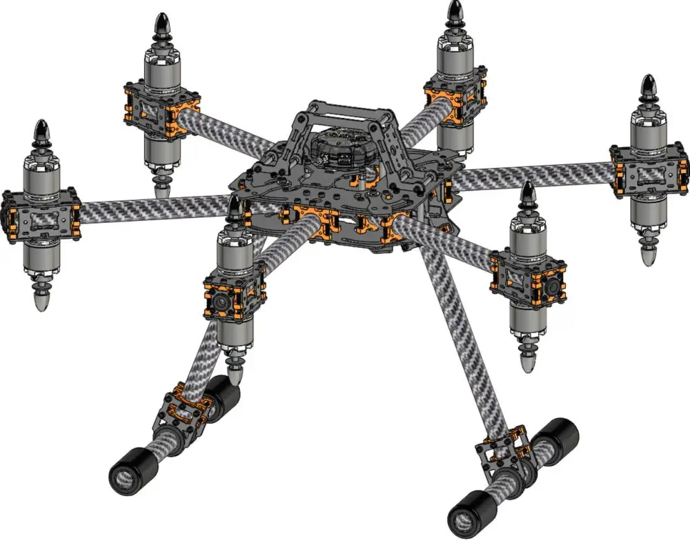 Lynxmotion MES Reconfigurable Folding UAV Frame Kit - Zum Vergrößern klicken