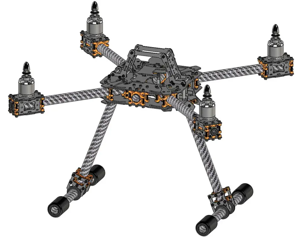 Lynxmotion MES Reconfigurable Folding UAV Frame Kit - Zum Vergrößern klicken