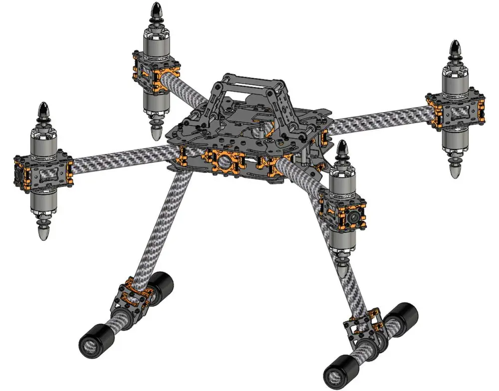 Lynxmotion MES Reconfigurable Folding UAV Frame Kit - Zum Vergrößern klicken