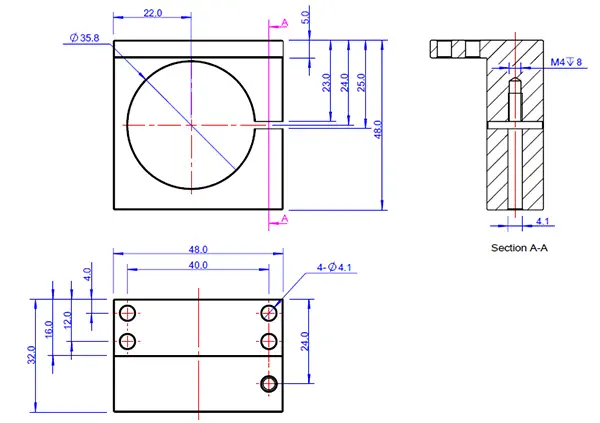 Soporte de Motor CNC MakeBlock - Azul – Haga clic para ampliar