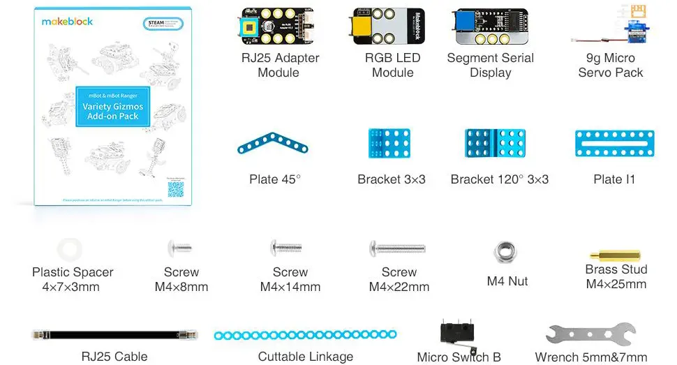 Variety Gizmos Robot 8-in-1 Add-on Pack for mBot & mBot Ranger - Click to Enlarge