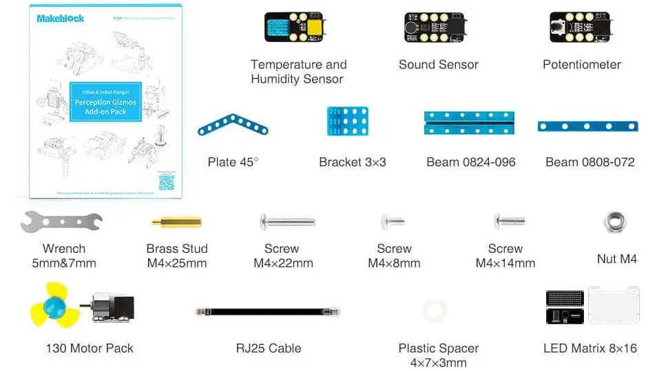 Perception Gizmos Robot 7-in-1 Add-on Pack for mBot & mBot Ranger - Click to Enlarge