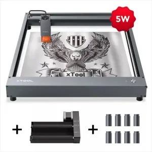Makeblock xTool D1-5W + D1 Rotary Attachment + Raiser (2 sets 45mm)