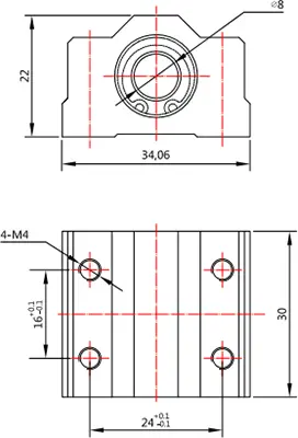 Unidad de Deslizamiento de Movimiento Lineal MakeBlock 8mm (Par)