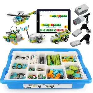 Mini STEM kit de construction de briques robotiques compatible avec les systèmes éducatifs de style WeDo