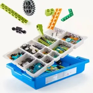 Mini STEM kit de construction de briques robotiques compatible avec les systèmes éducatifs de style WeDo