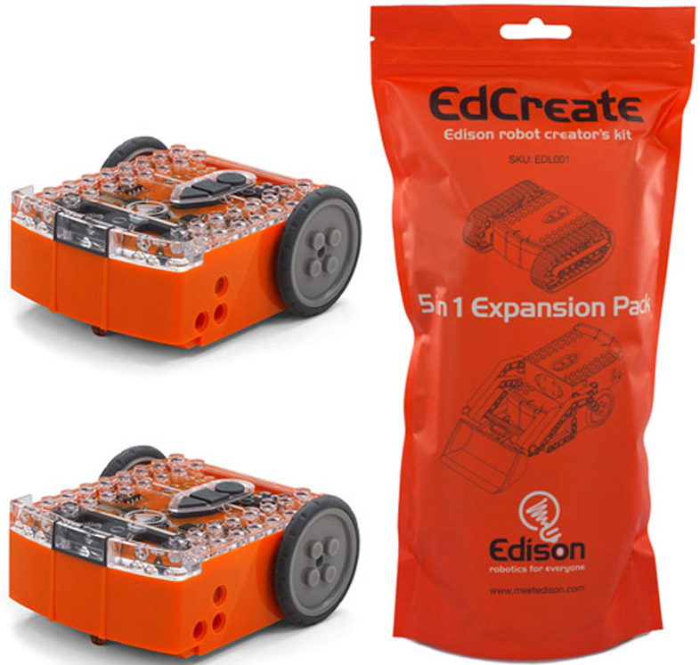 EdSTEM Home Pack w/ 2 Edison Robots and EdCreate kit- Click to Enlarge