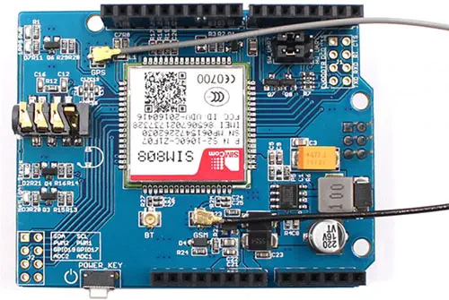 SIM808 GPS/GPRS/GSM Arduino Shield- Click to Enlarge