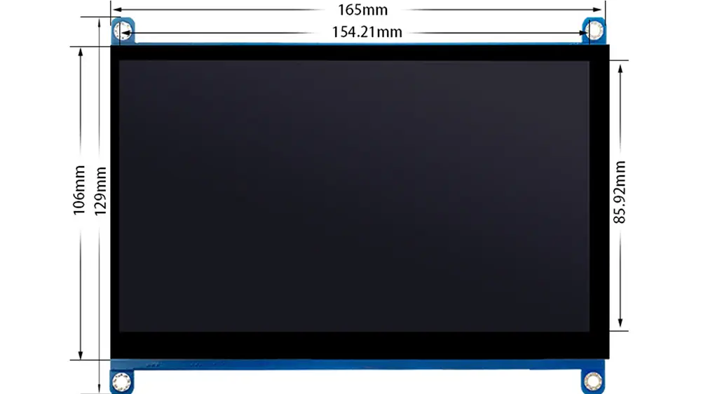 7 Zoll 1024x600 HDMI LCD mit Touch für Raspberry Pi - Zum Vergrößern klicken