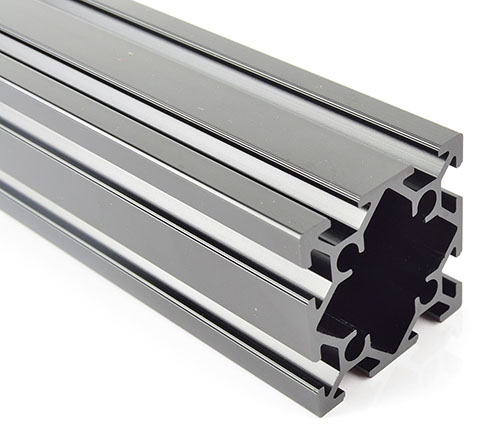 Schwarze Aluminium-Extrusion 40 x 40 mm, 500 mm - zum Vergrößern anklicken