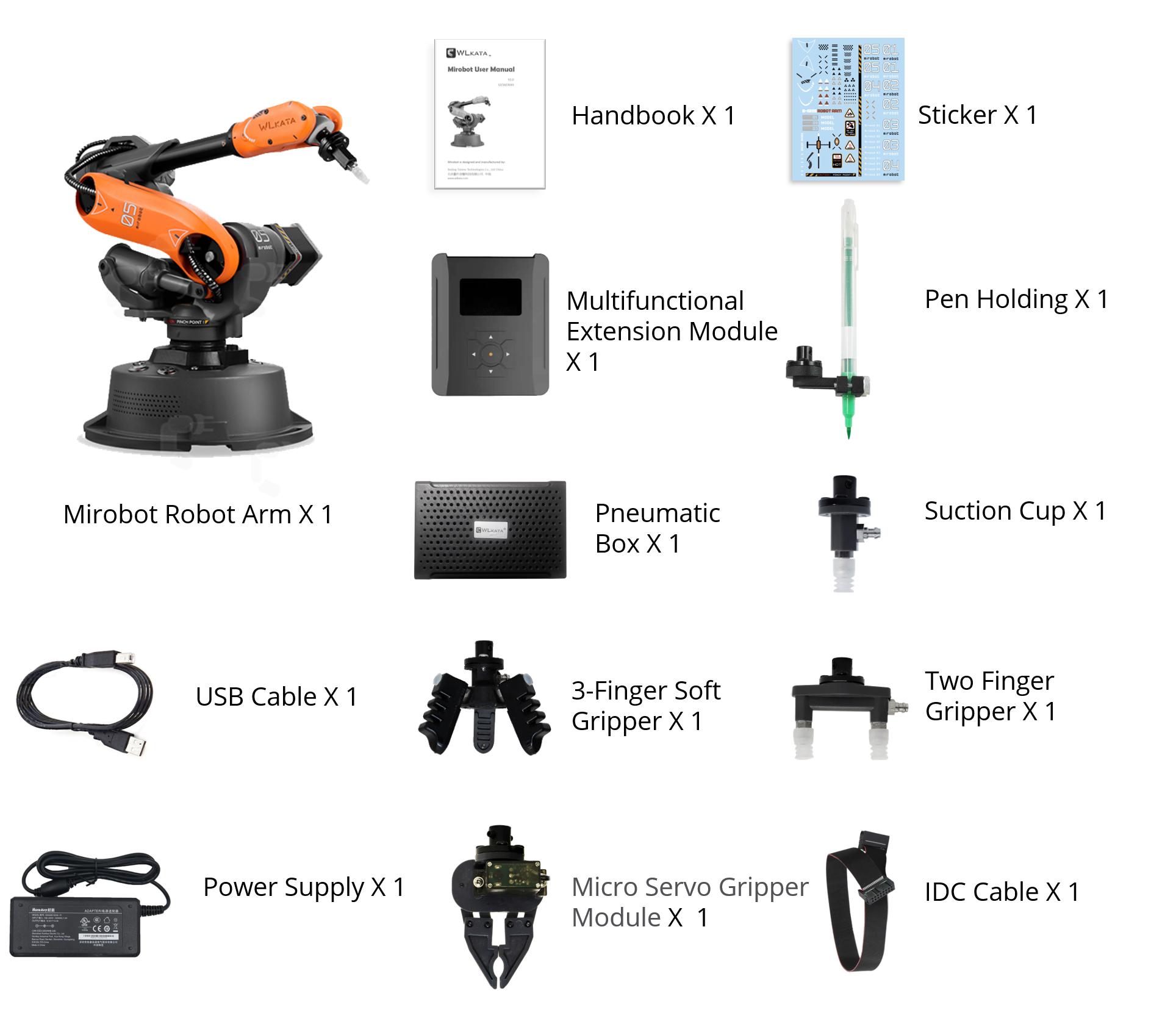 WLkata 6-assige mini robotarm Mirobot Education Kit - Klik om te vergroten
