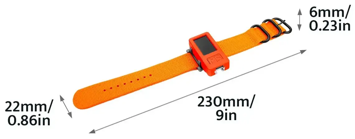 M5StickC PLUS with Watch Strap - Dimensions