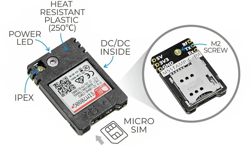 Módulo M5staMP CAT-M (SIM7080G)