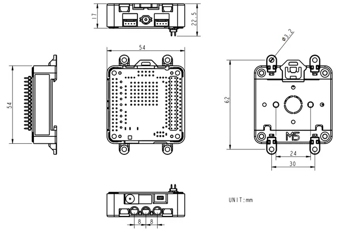 M5Stack DinBase avec batterie de 500 mAh pour M5Core