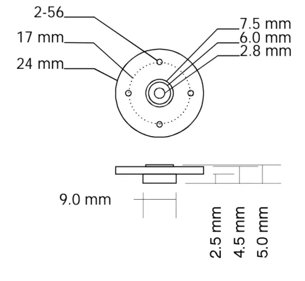  Hitec Spline Metall Servo Horn (Geklopft) HMSH-02 