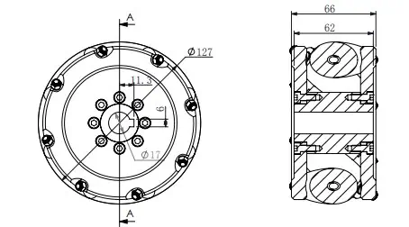 Roue Mecanum à usage intensif de 5 pouces NM127A (4x) - Cliquez pour agrandir