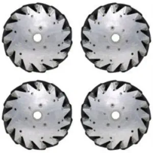 Jeu de roues Mecanum 152 mm (2x gauche, 2x droite)