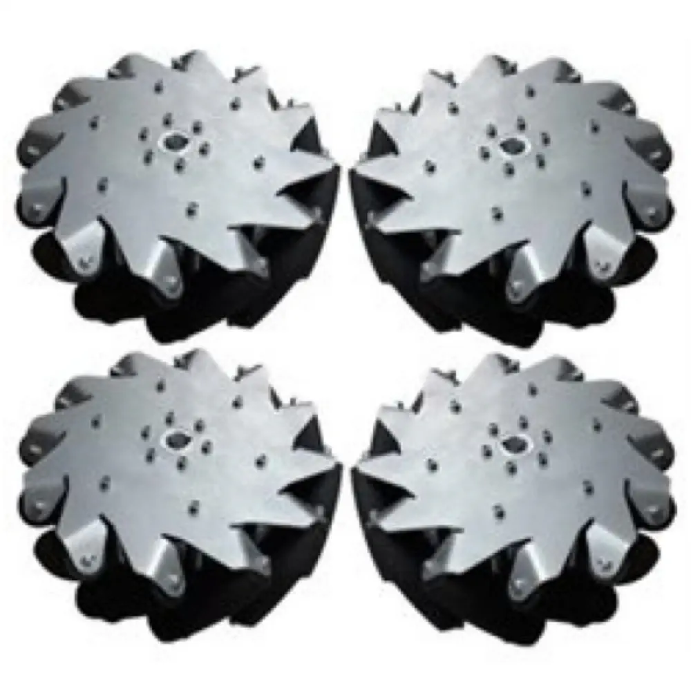 254mm Steel Mecanum Wheel Set (2x Left, 2x Right)