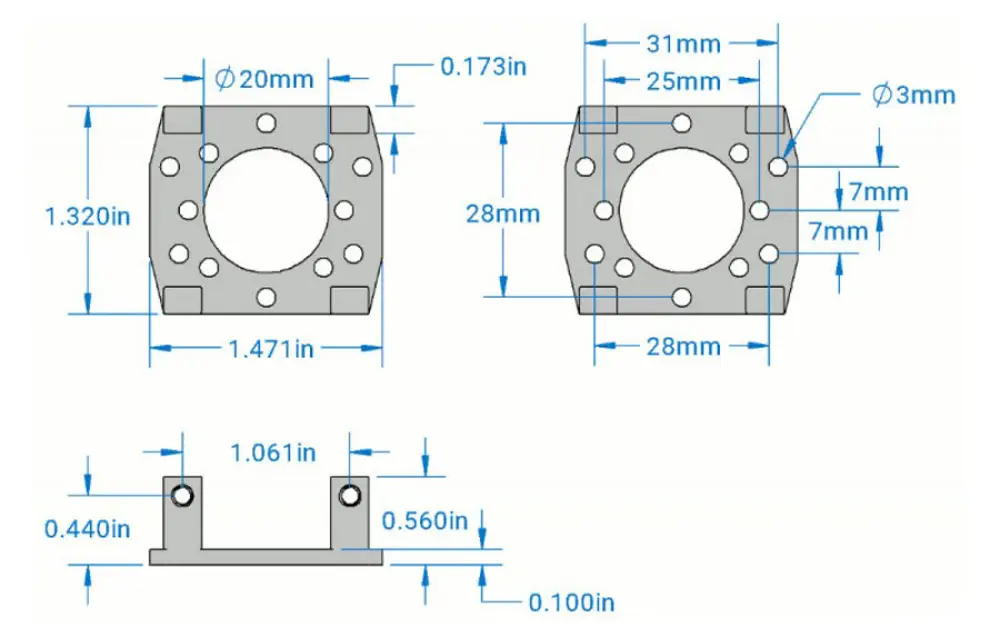 OSEPP Aluminum Motor Mount E