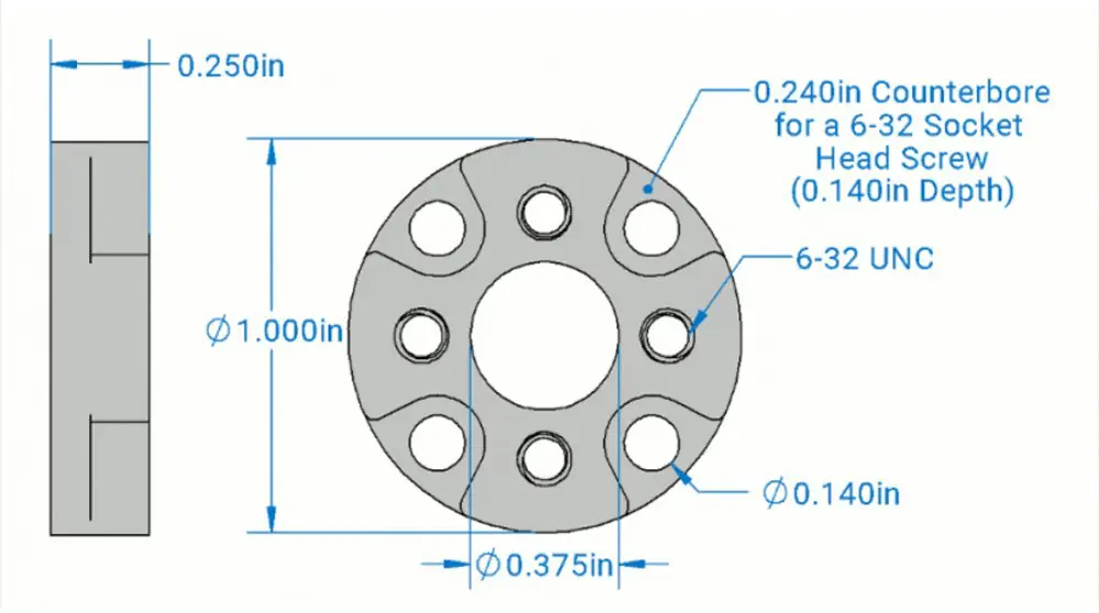 OSEPP 0.770-In - 0.625-In Pattern Adapter