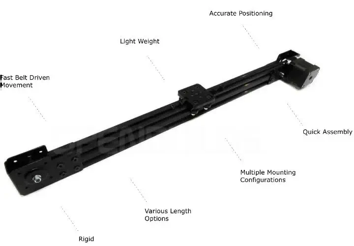 Set de Actuador Lineal Mini V con Ranura en V de 1000mm OpenBuilds s/ Motor - Haga Clic para Ampliar