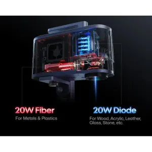 LaserPecker LP5 Smart 20W Fiber + Diode Laser Engraver - Deluxe Bundle