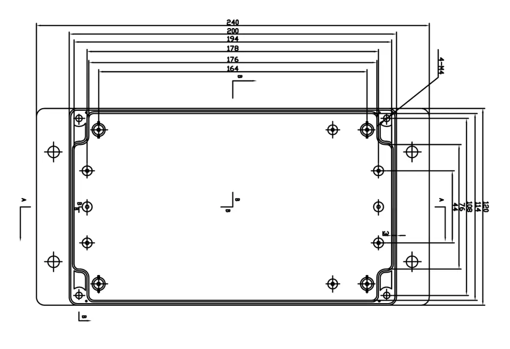 Estuche Impermeable de 200x120x75 c/ Tapa Transparente - Haga Clic para Ampliar