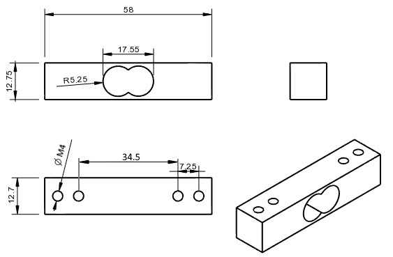 Micro Load Cell (0-5kg) - CZL611CD - Click to Enlarge